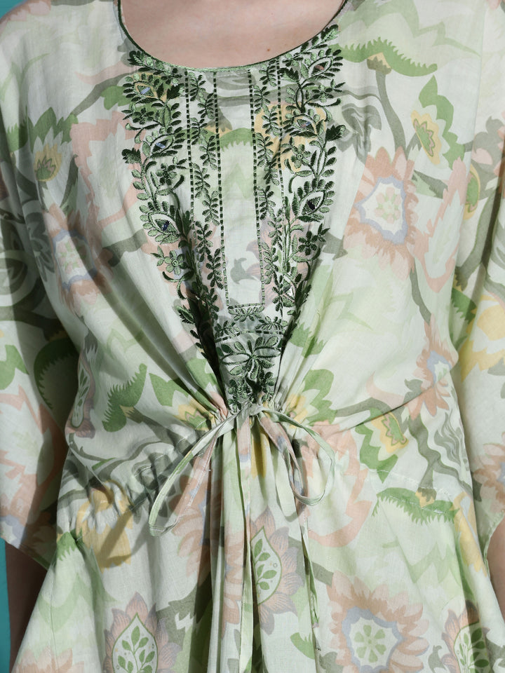 Light Green Kaftan Nightdress for Women