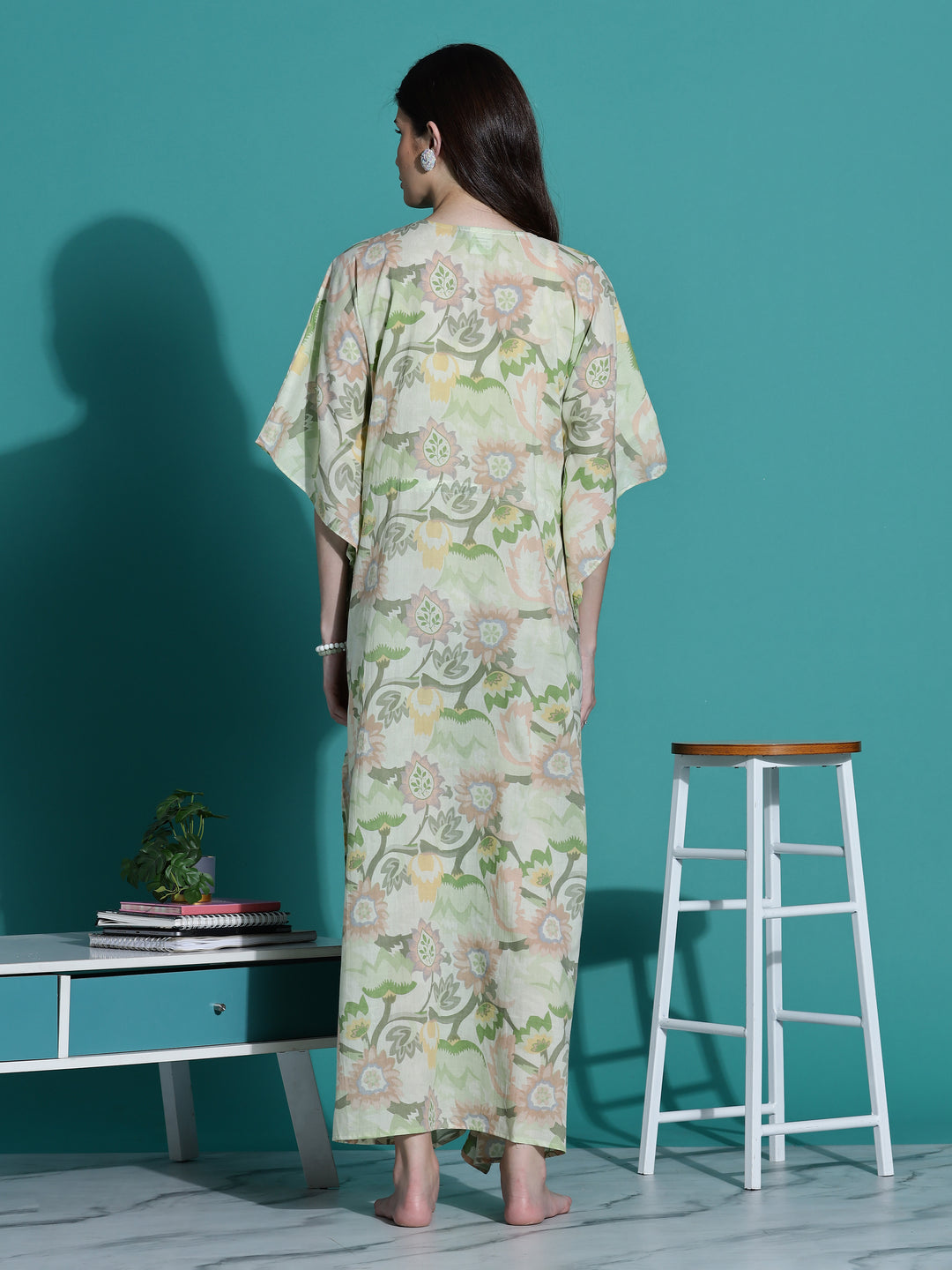 Light Green Kaftan Nightdress for Women