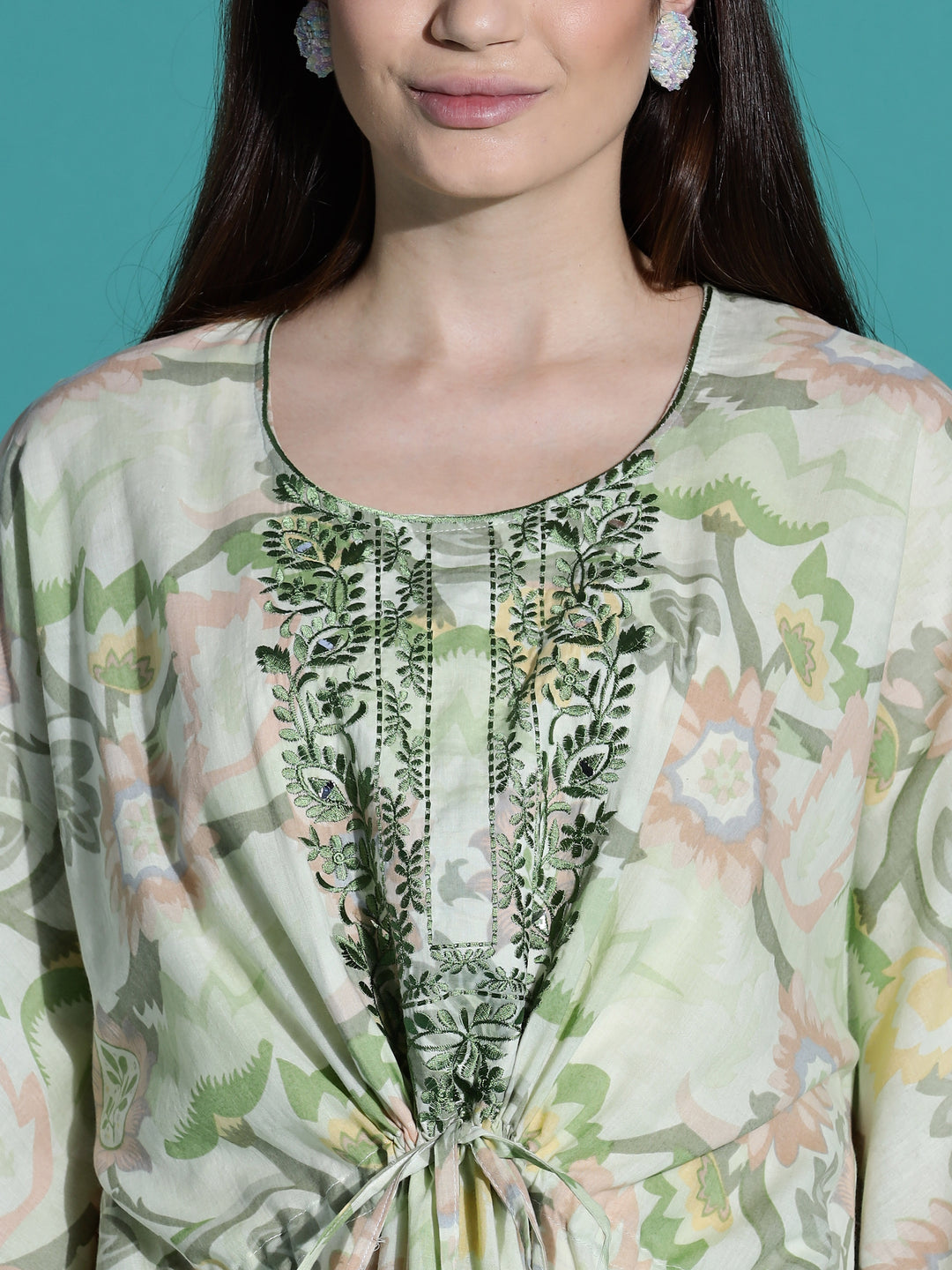 Light Green Kaftan Nightdress for Women