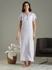 Light Purple Bamboo Feel Cotton Lace Nighty for Women Stylish and Cozy