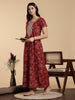 Heritage Maroon Grace Nighty for Women – Timeless Elegance in Every Stitch
