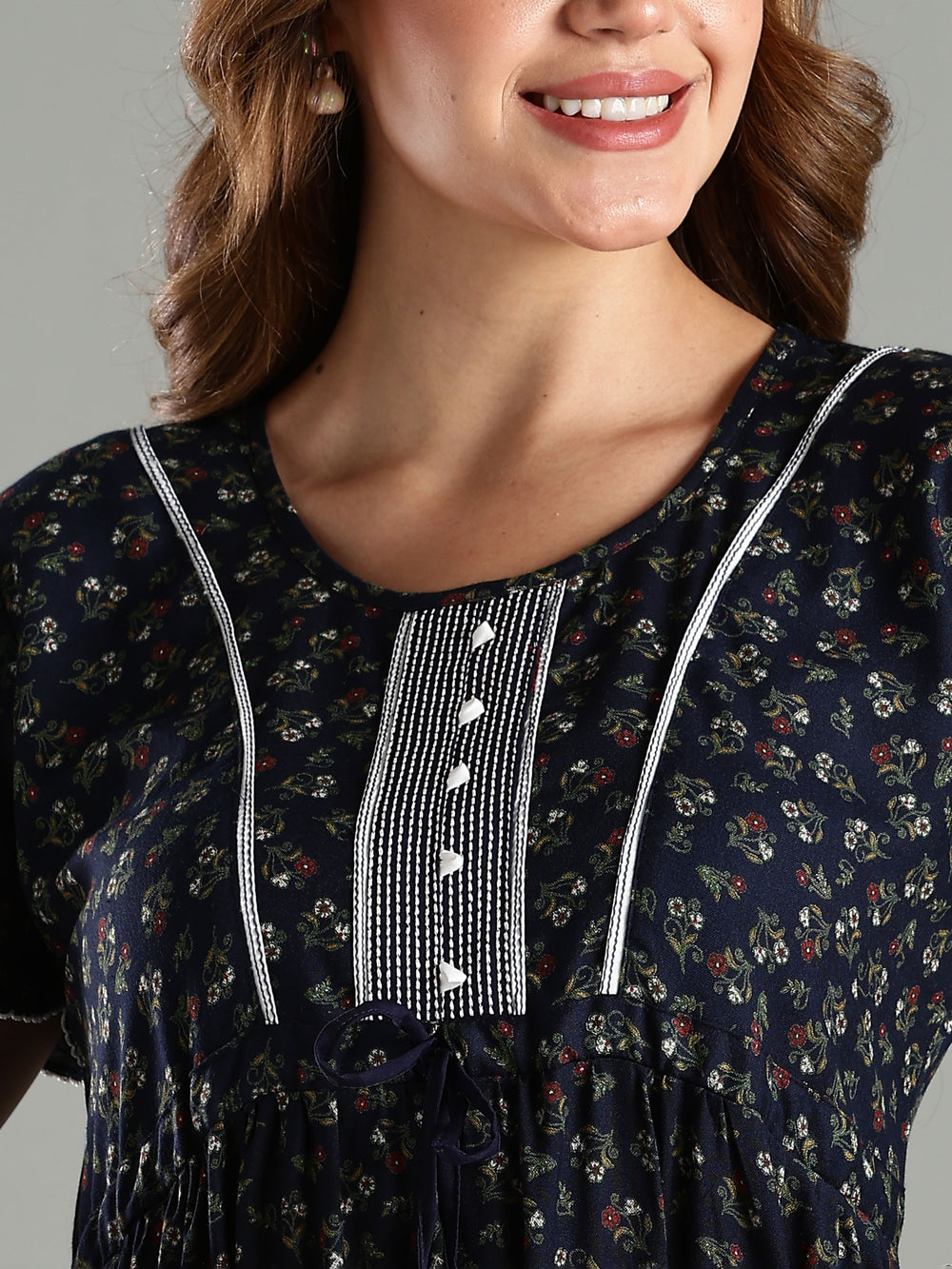 Navy Blue Frock Type Branded Nighty for Women
