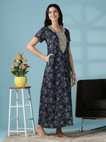 Royal Navy Elegance Nighty for Women – Classic Charm Meets Comfort
