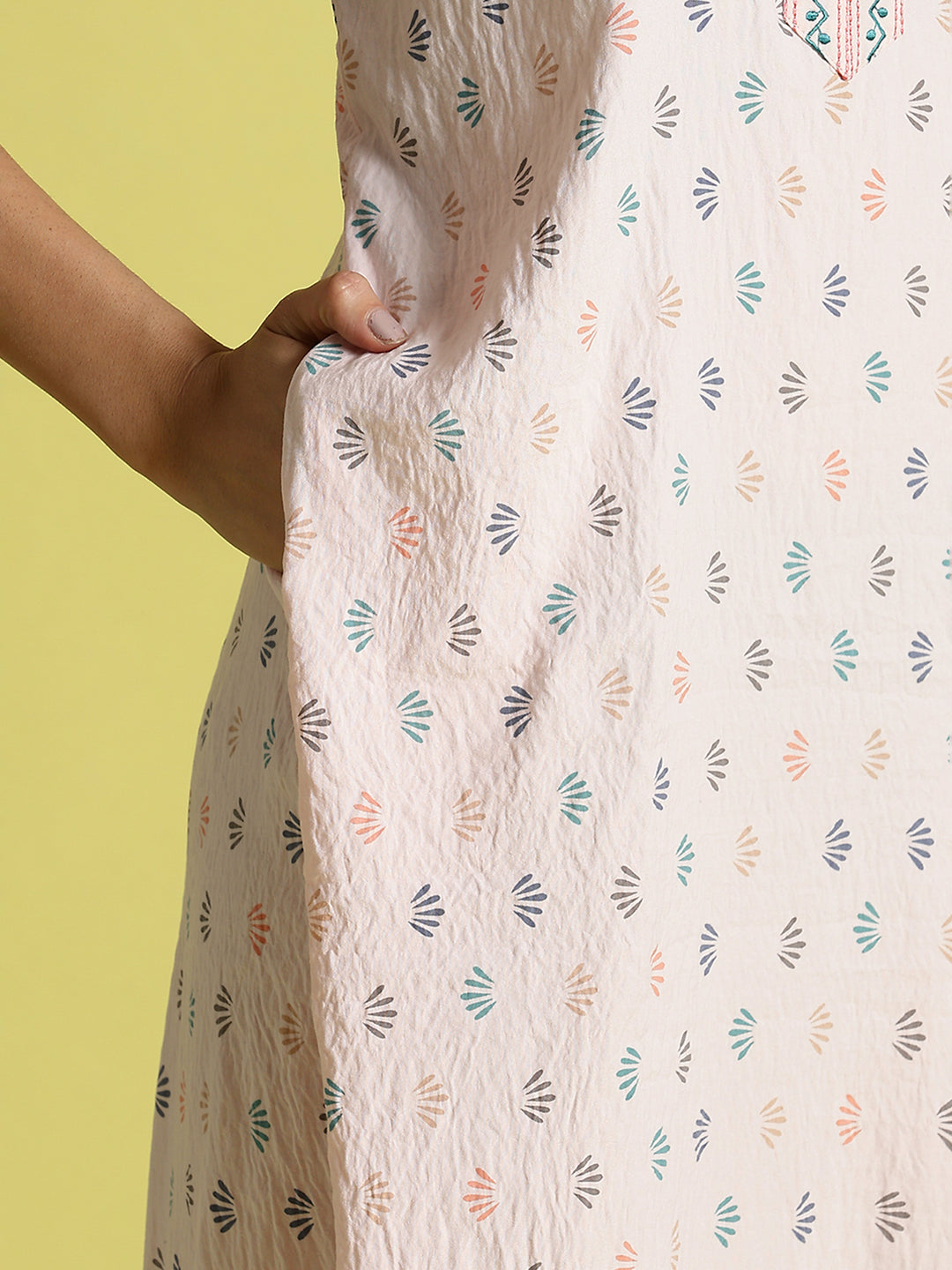 Pastel Pink Premium Crush Cotton Nighty for Women