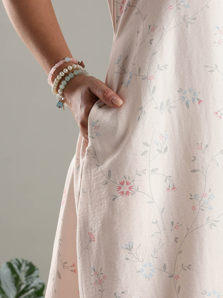 Blush Pink Bamboo Cotton Night Gown for Women