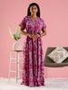 Alpine Frock Style Nighty for Women with Pink Leaf Camouflage Print