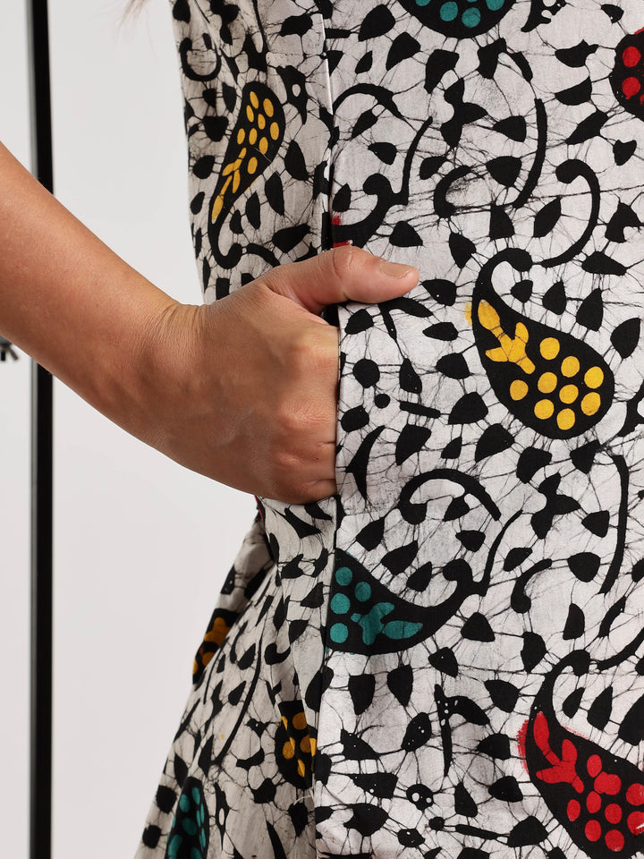 Pure Cotton Leaf Print Batik Nighty for Women
