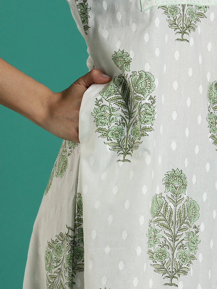 Rose Printed Pure Cotton Night Dress for Women