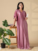 Petal Blush Satin Nighty with Lace Yoke and Satin Bow Detail