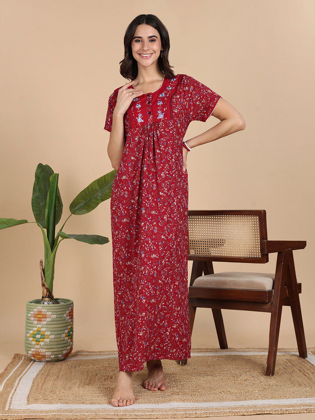 Ruby Rose Floral Classy Alpine Nightwear for Women