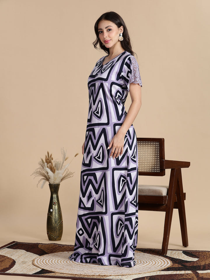 Violet Dream Hosiery Cotton Night Dress for Women