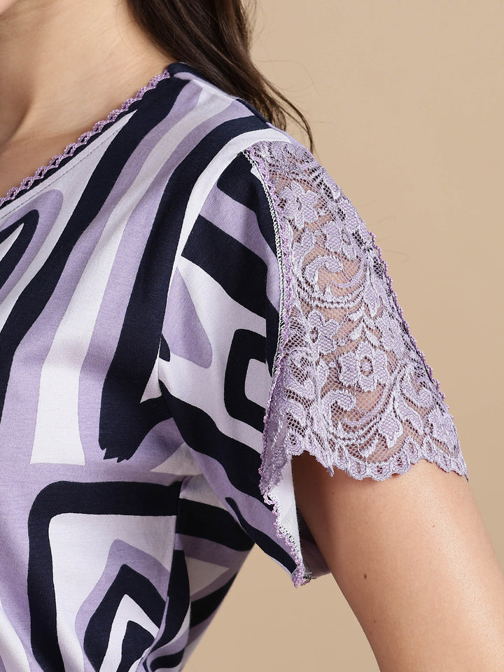 Violet Dream Hosiery Cotton Night Dress for Women