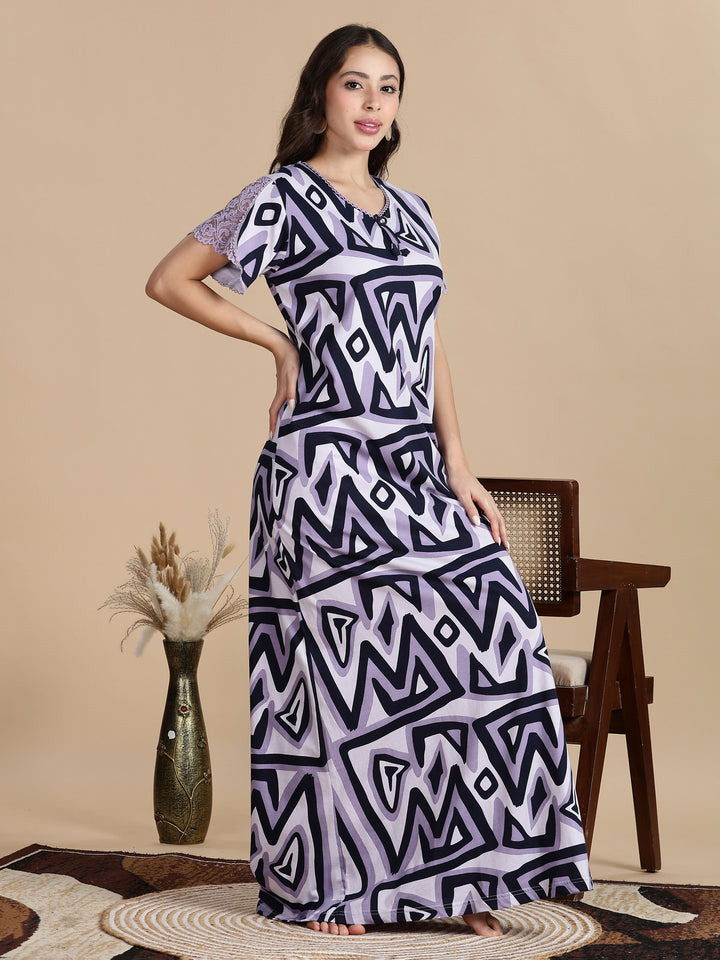 Violet Dream Hosiery Cotton Night Dress for Women