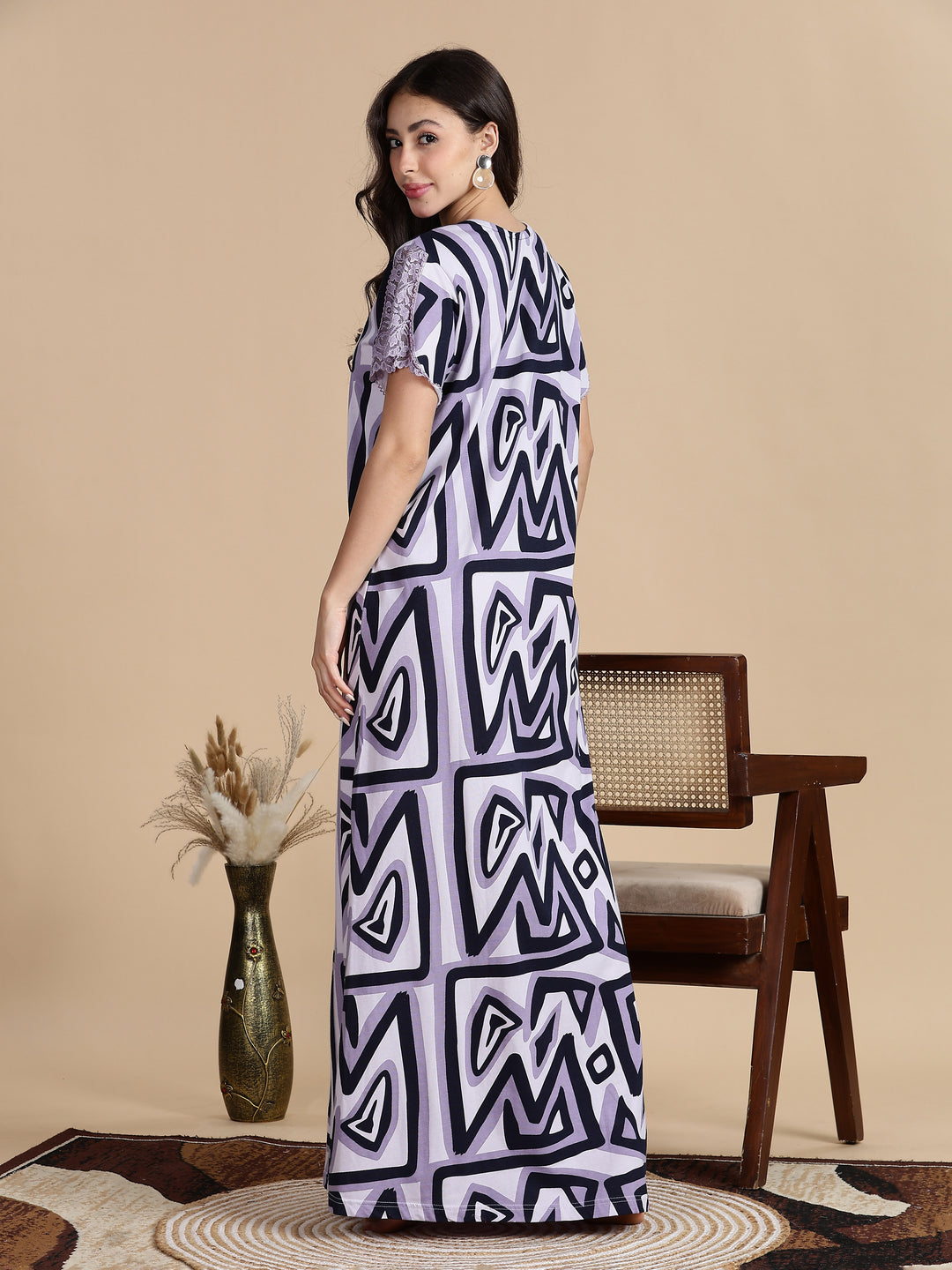 Violet Dream Hosiery Cotton Night Dress for Women