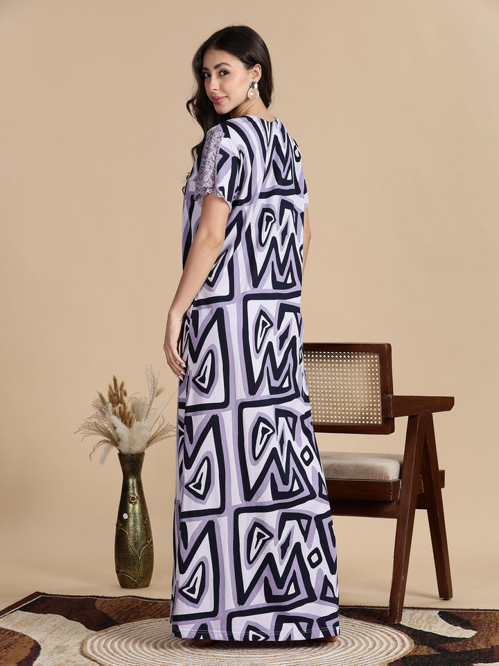 Violet Dream Hosiery Cotton Night Dress for Women
