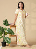 Pure Cotton A-Line Yellow Nighty for Women with Traditional Print
