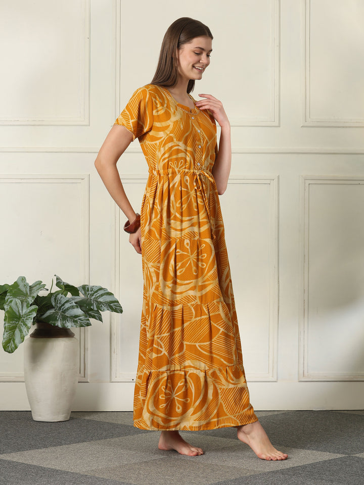 Geometric frock style designer nighty for women online