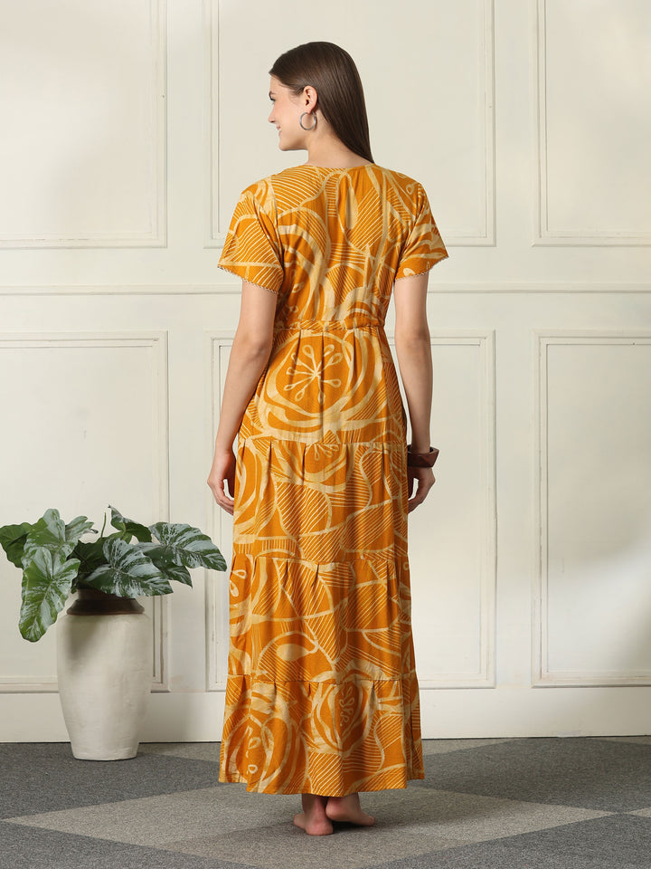 Geometric frock style designer nighty for women online