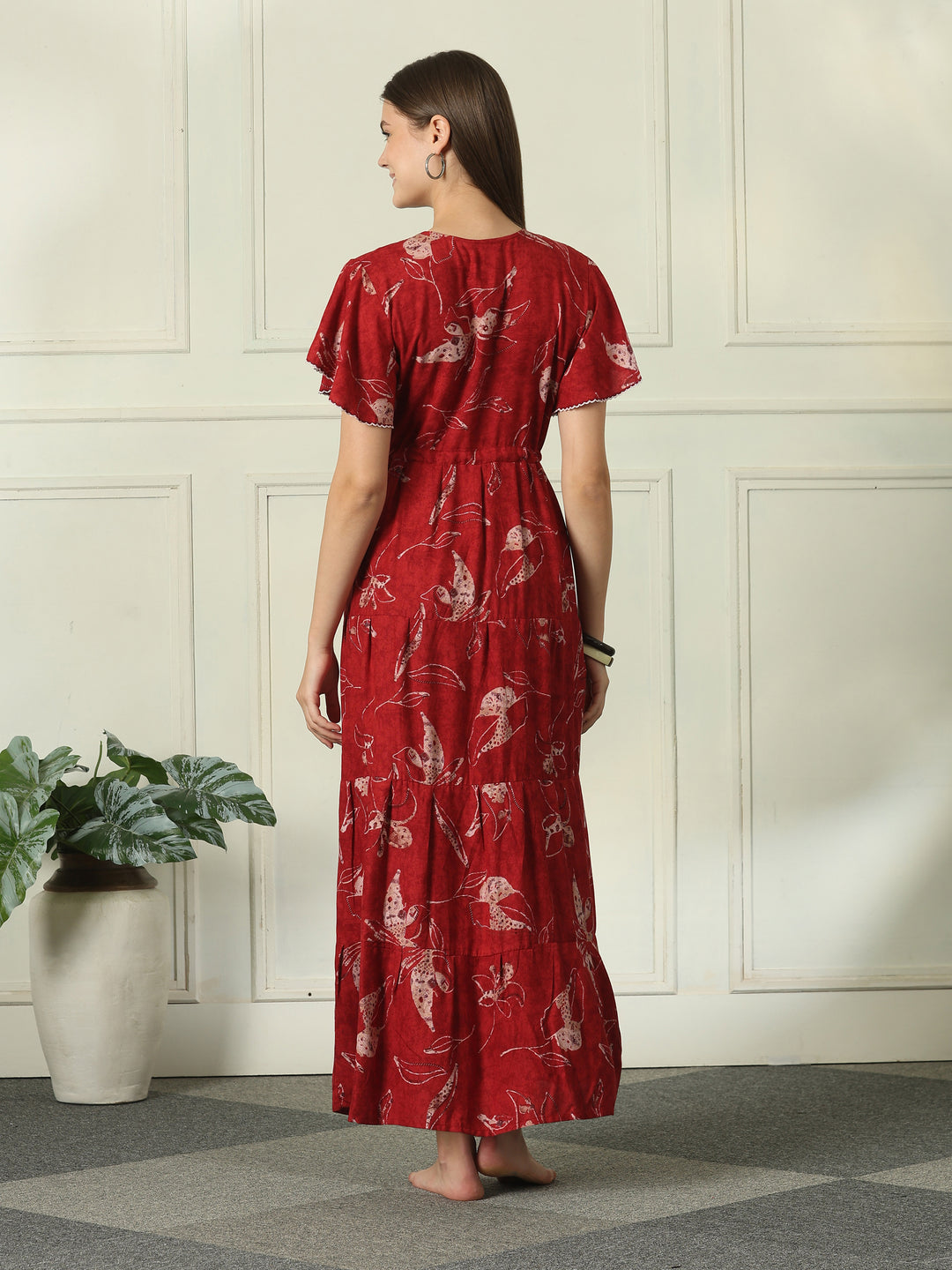Alpine designer nighty for women with drawstring waist