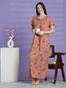 Blush Sunset Alpine Floral Pleated Nighty for Women All Day Comfort