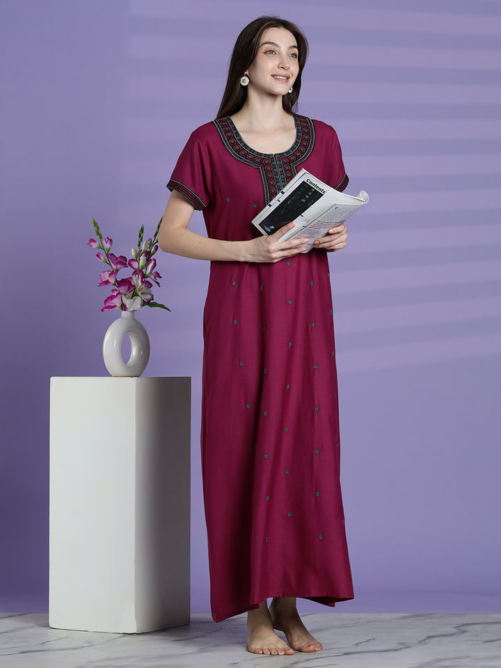 Plum Pink Alpine Branded Designer Nighties For Women