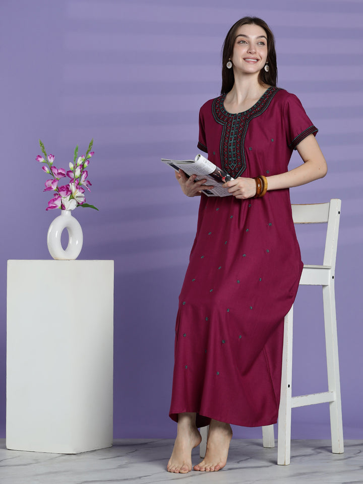 Plum Pink Alpine Branded Designer Nighties For Women