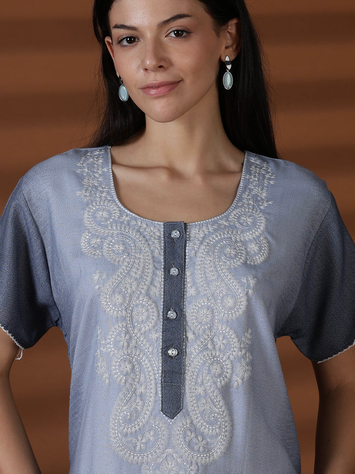 Whisper grey alpine sleepwear for women in a soft night dress style