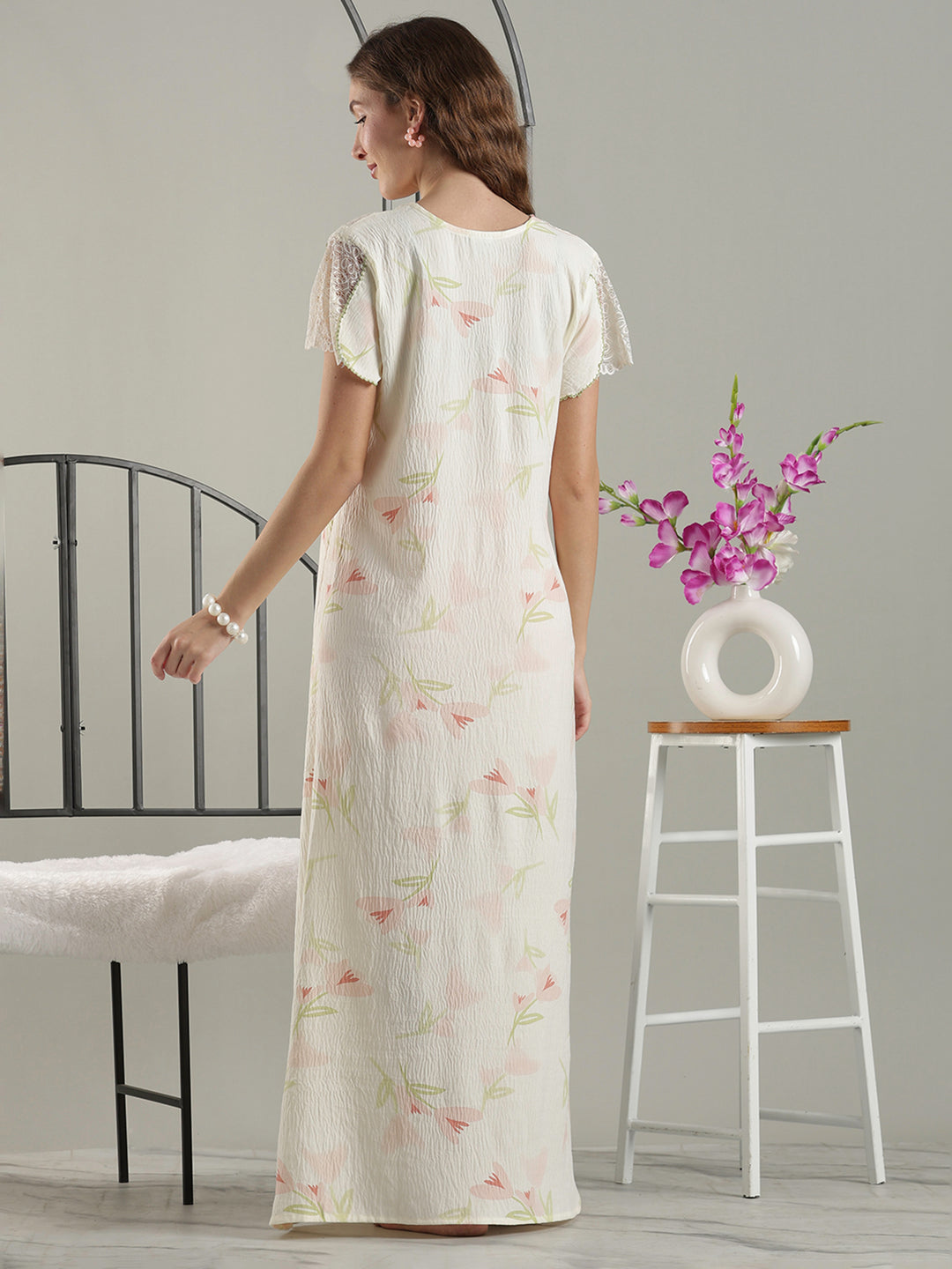 Branded Nighty for Women In Soft Yellow Bamboo Cotton