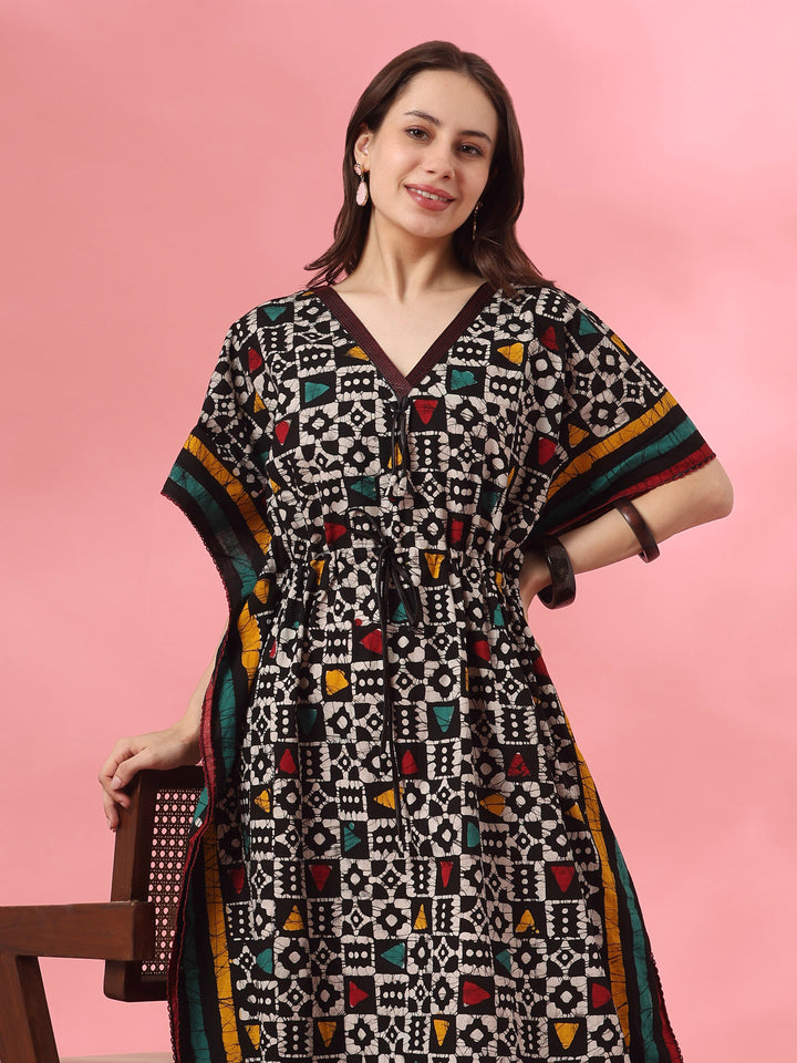 Pure cotton batik print kaftan nighty for women online