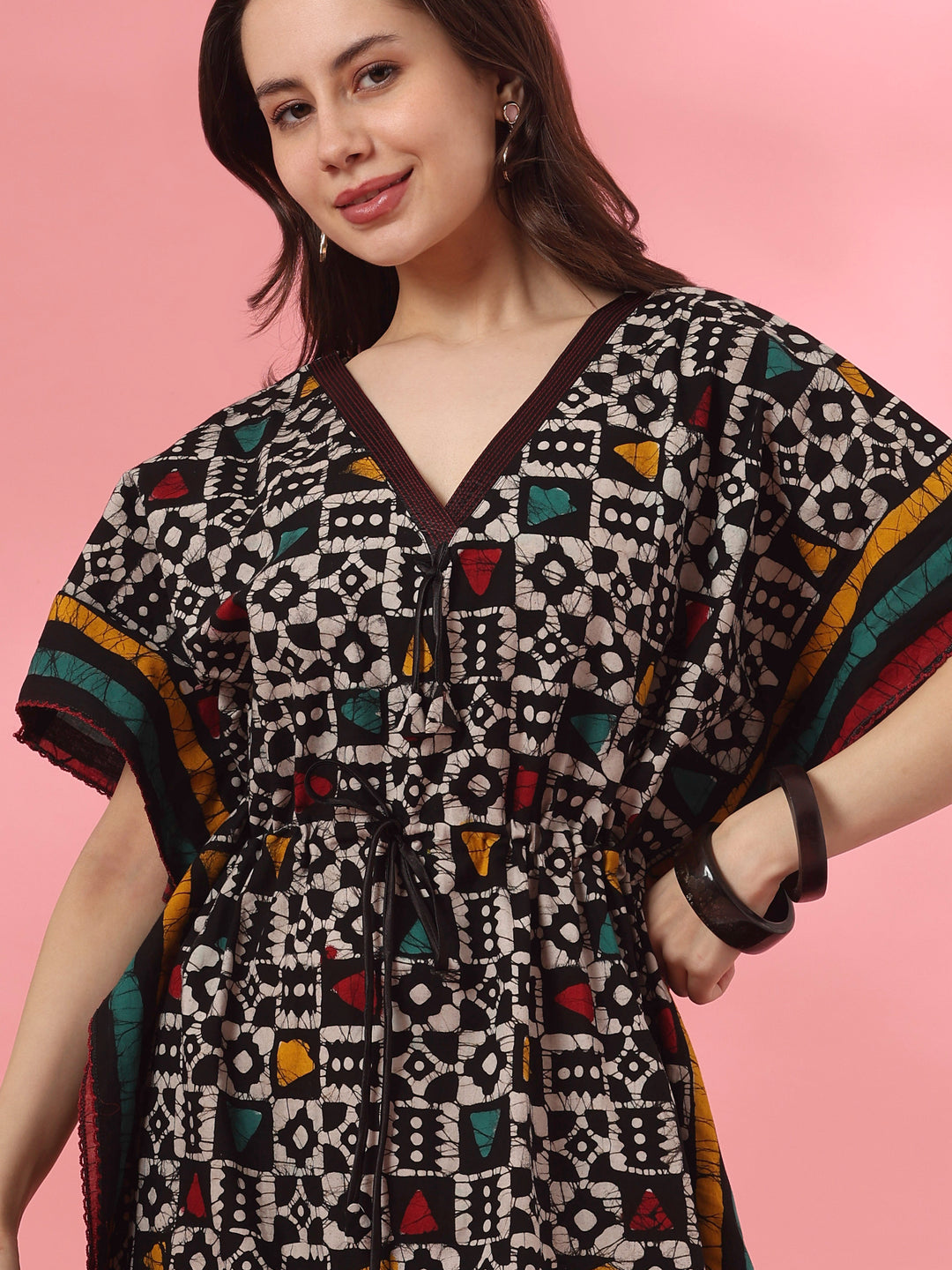 Pure cotton batik print kaftan nighty for women online