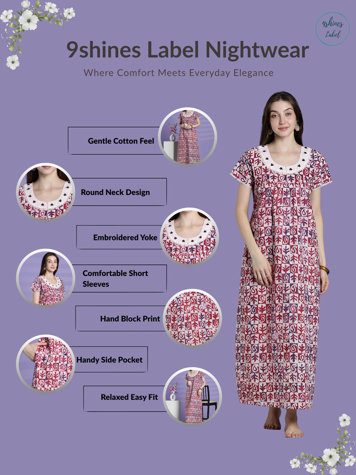 Pure cotton traditional batik print nighty for women