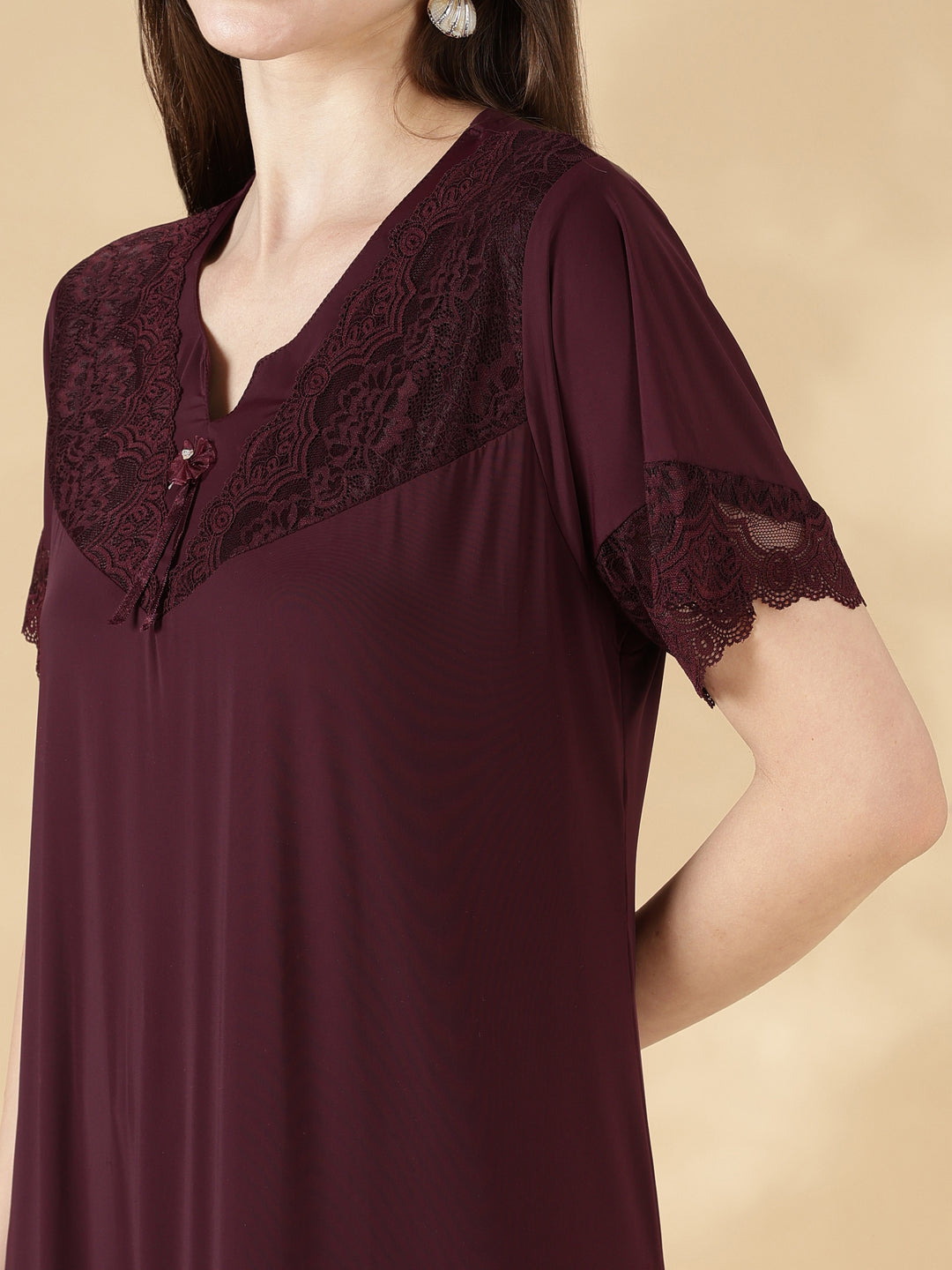 Malai a-line black night dress for women