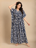 Breathable Cotton Kaftan for Women with Modern Abstract Print