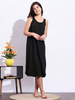 Black Sleeveless Nighty Slip for Effortless Comfort