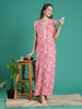 Raspberry Floral Alpine Nighty for Women A Line Summer Nighty