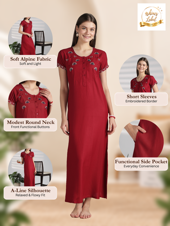 Soft and comfy feeding friendly alpine nighty for women