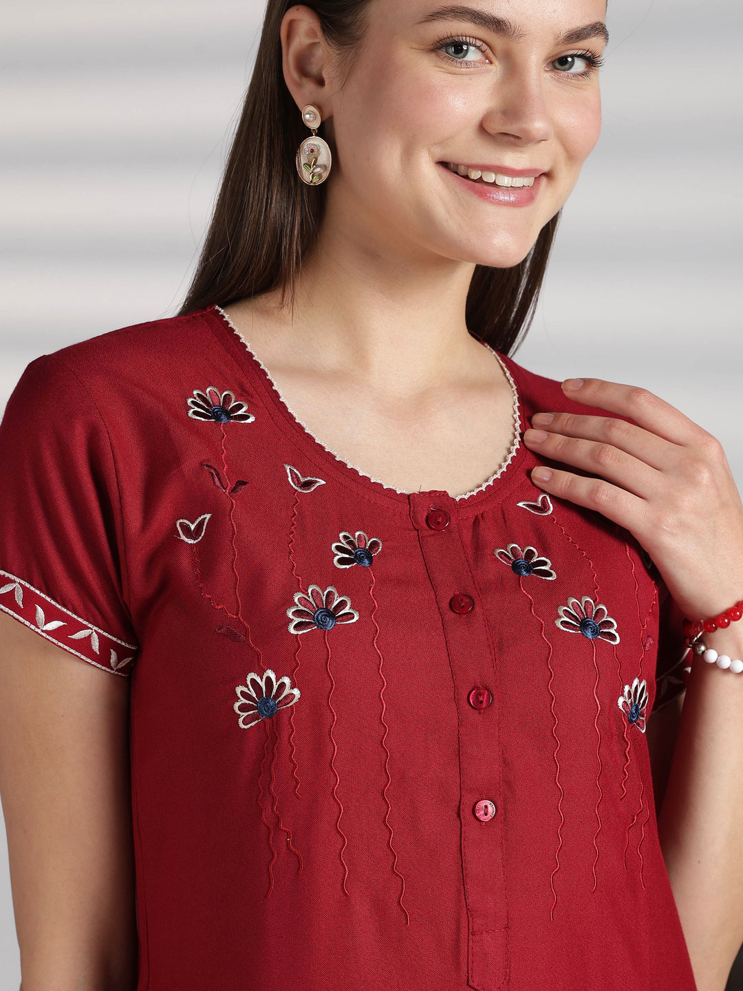 Soft and comfy feeding friendly alpine nighty for women