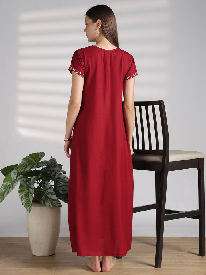 Soft and comfy feeding friendly alpine nighty for women