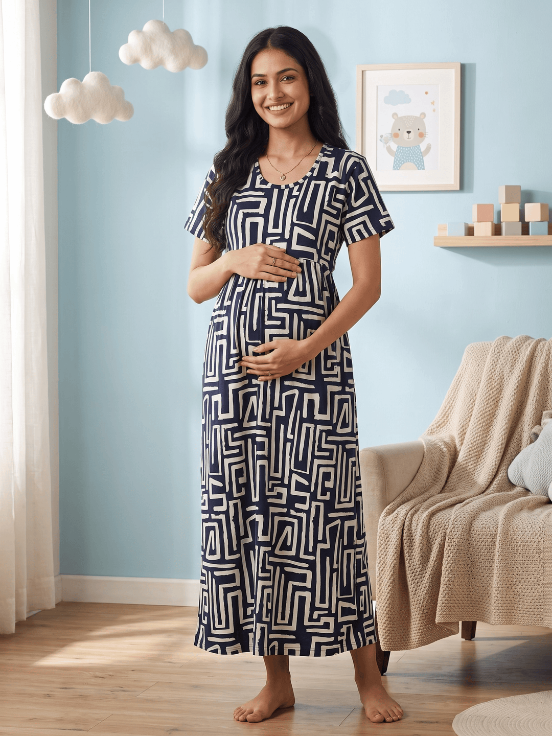 Comfortable nighty for women for maternity and daily ease