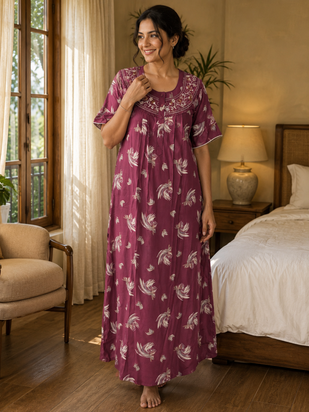 Comfort fit sleepwear for women online in floral prints