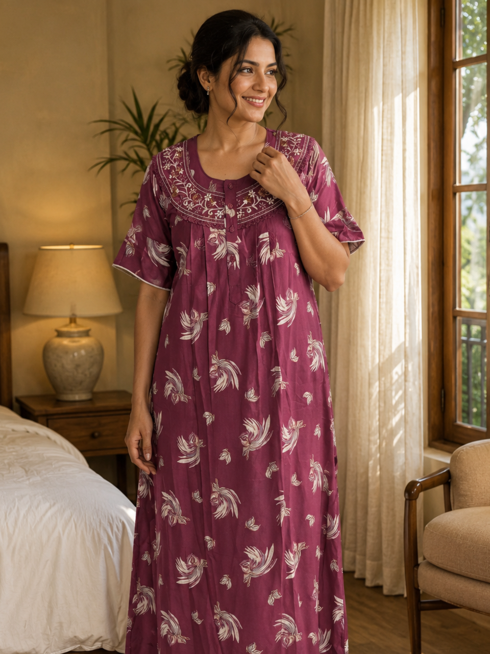 Comfort fit sleepwear for women online in floral prints