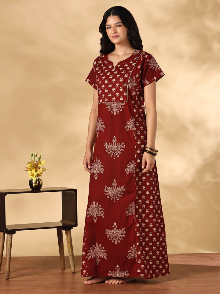 Pure cotton Jaipuri designer nighty for women online