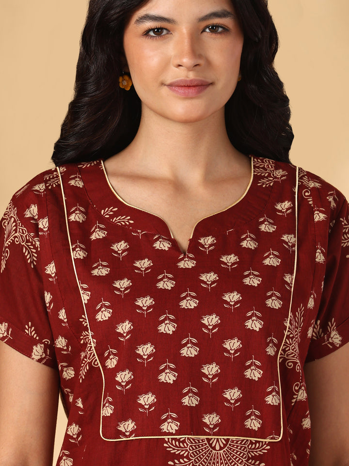 Pure cotton Jaipuri designer nighty for women online