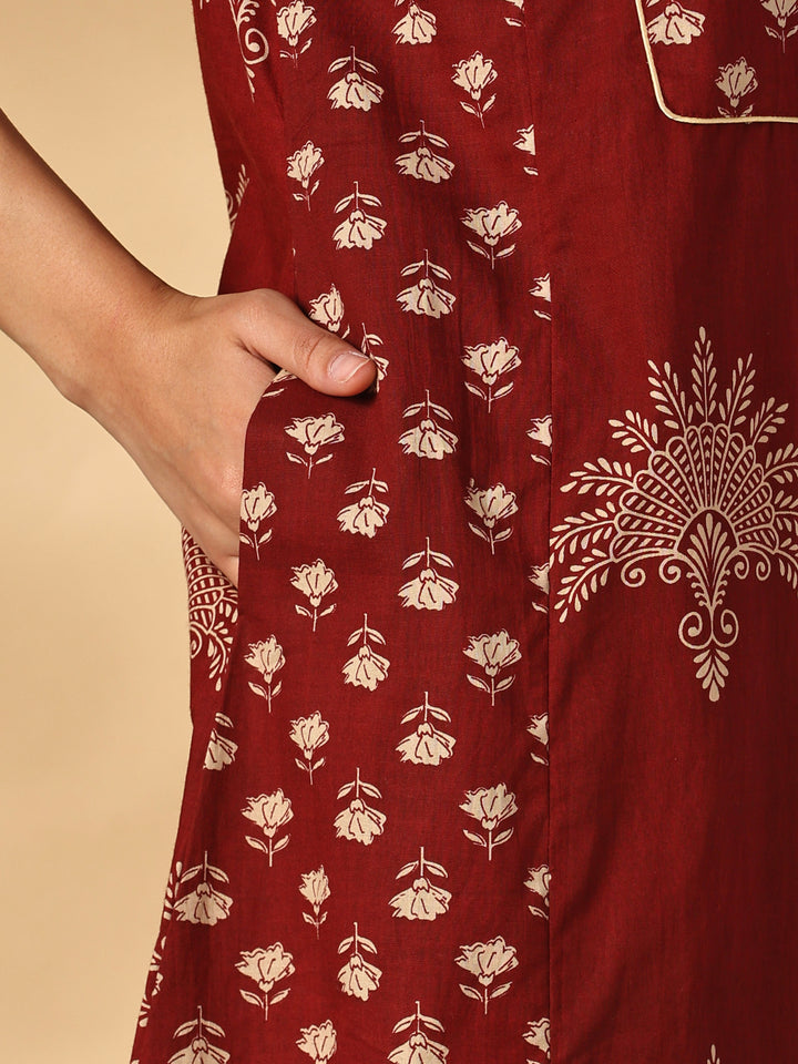 Pure cotton Jaipuri designer nighty for women online