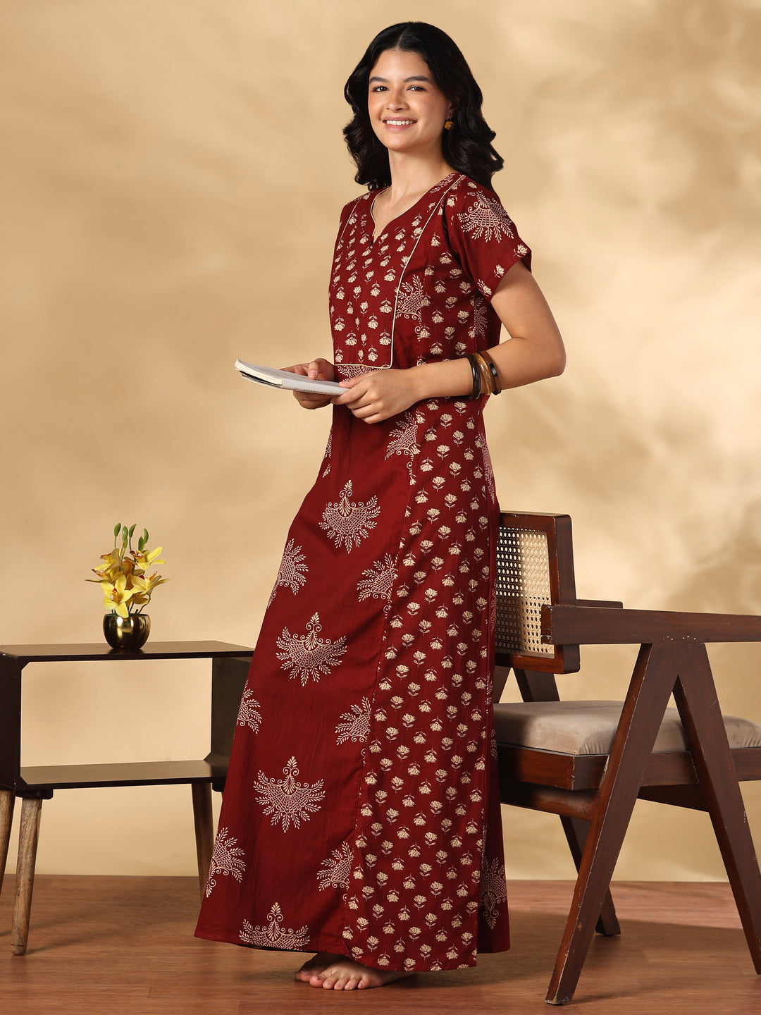 Pure cotton Jaipuri designer nighty for women online