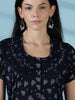 Navy Floral Cotton Blend Nighty for Women Comfortable Fit