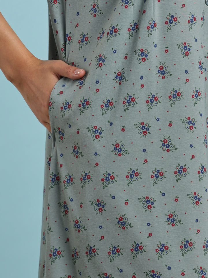 Sage sprig cotton blend nightwear for women online