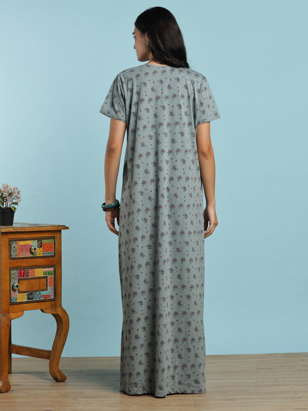 Sage sprig cotton blend nightwear for women online