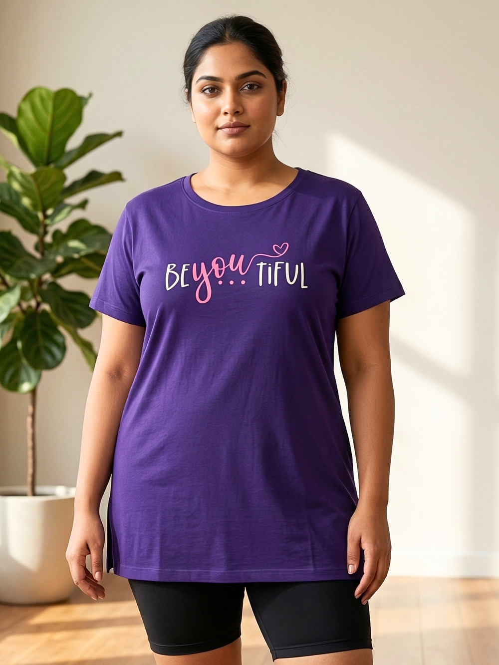 Violet hosiery soft cotton long tshirt for women