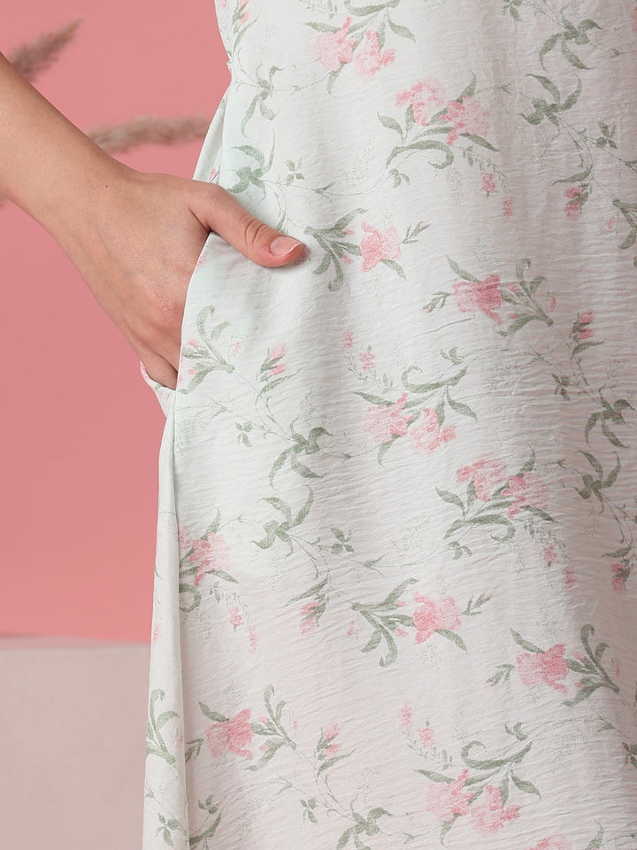 Bamboo feel A line nighty dress for women online